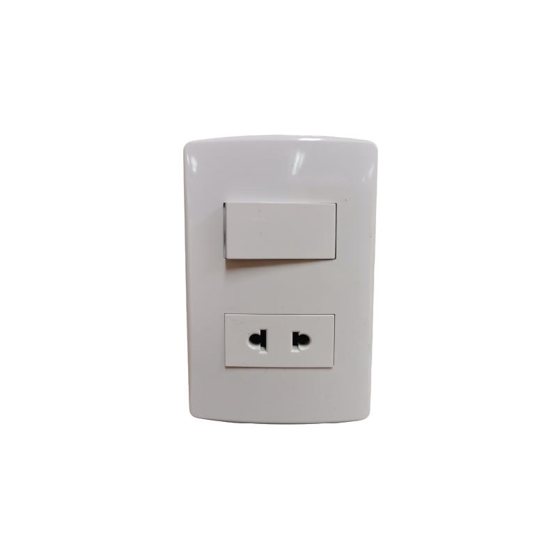 Placa de 2 agujeros + 1 pico toma universal + 1 pico llave universal / Flight / Blanco