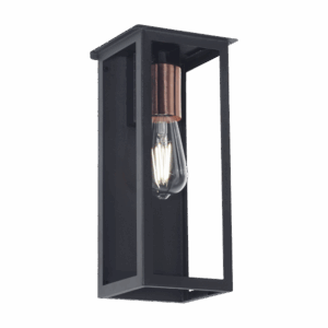 Farol Novara de Hierro para pared Negro