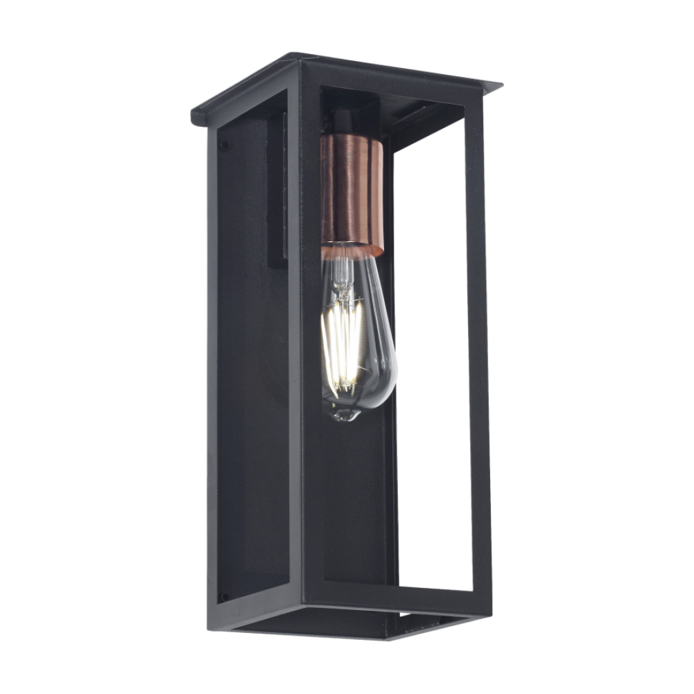 Farol Novara de Hierro para pared Negro