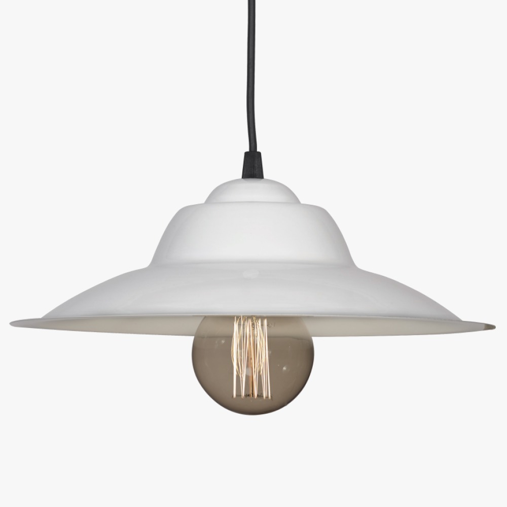 COLGANTE DE CHAPA 32CM BLANCO E27