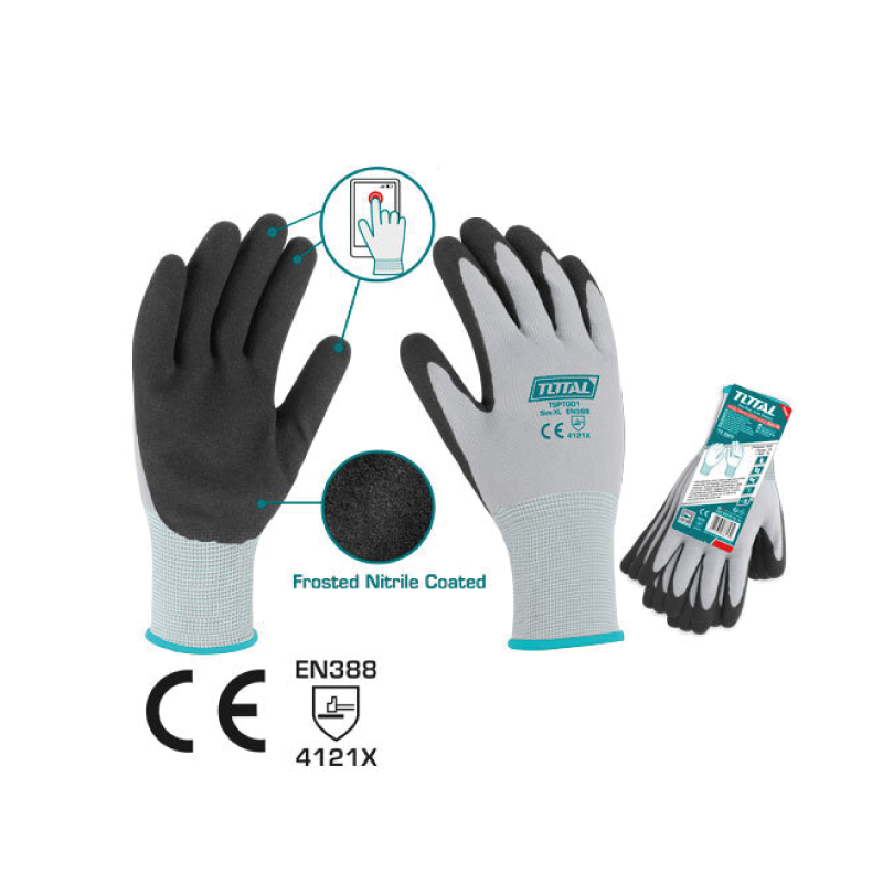 PAR DE GUANTES CON REVESTIMIENTO DE NITRILO MATE - TOTAL