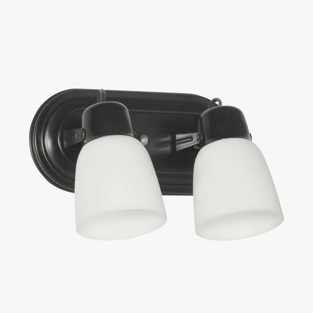 SPOT OVAL 2 LUCES ''VALEN'' C/ TULIPA NEGRO SO-210V