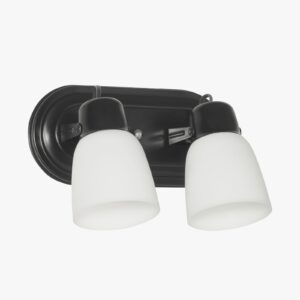 SPOT OVAL 2 LUCES ''VALEN'' C/ TULIPA NEGRO SO-210V