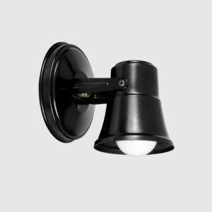 SPOT 1 LUZ C/ CAPUCHÓN NEGRO CHAPA CURVO S-120