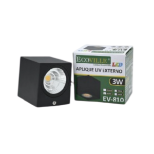 Aplique EV-810 1XGU10 Negro Ecoville