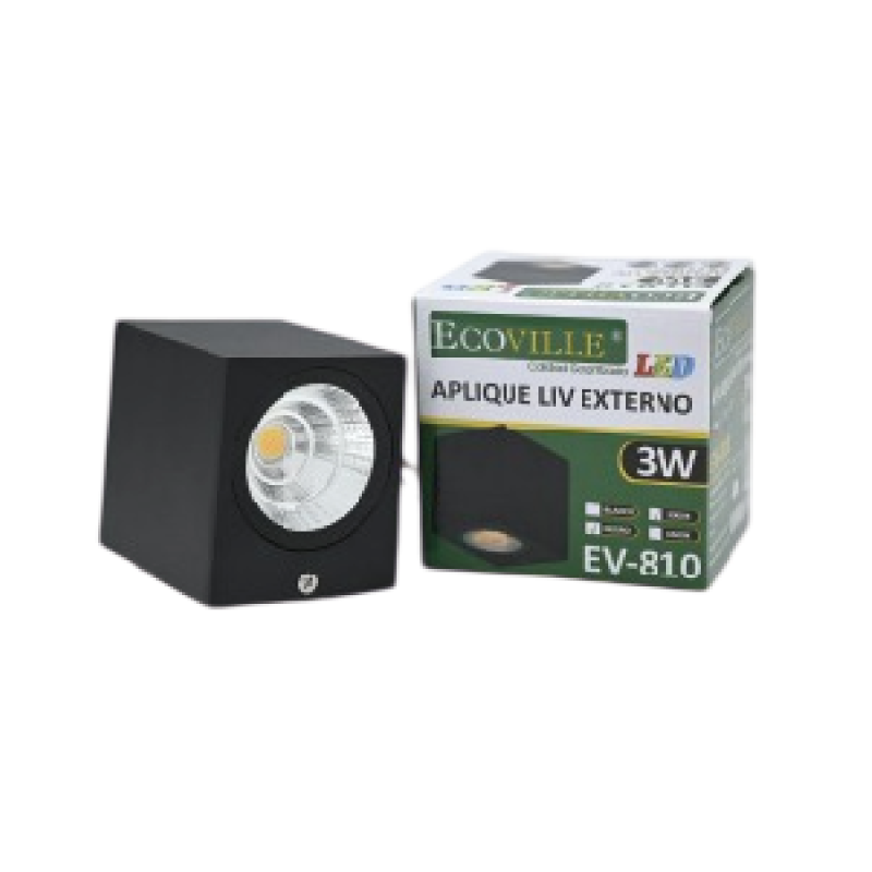 Aplique EV-810 1XGU10 Negro Ecoville