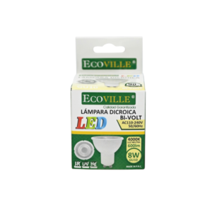 Lámpara dicroica 8W GU10 4000K ECOVILLE