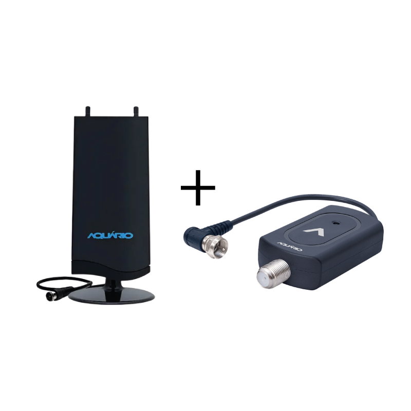 Antena Digital Interna para TV / DTV-4500 + Amplificador de Señal para TV - Aquario