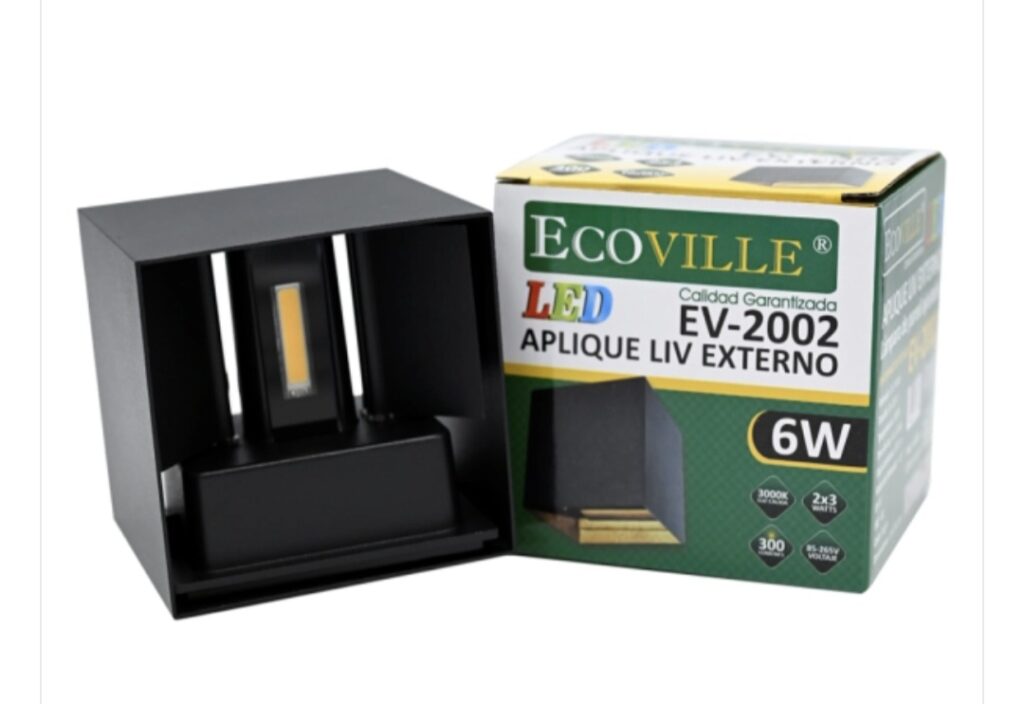 Aplique 2002 bid led 6w 3000k negro