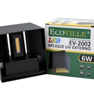 Aplique 2002 bid led 6w 3000k negro