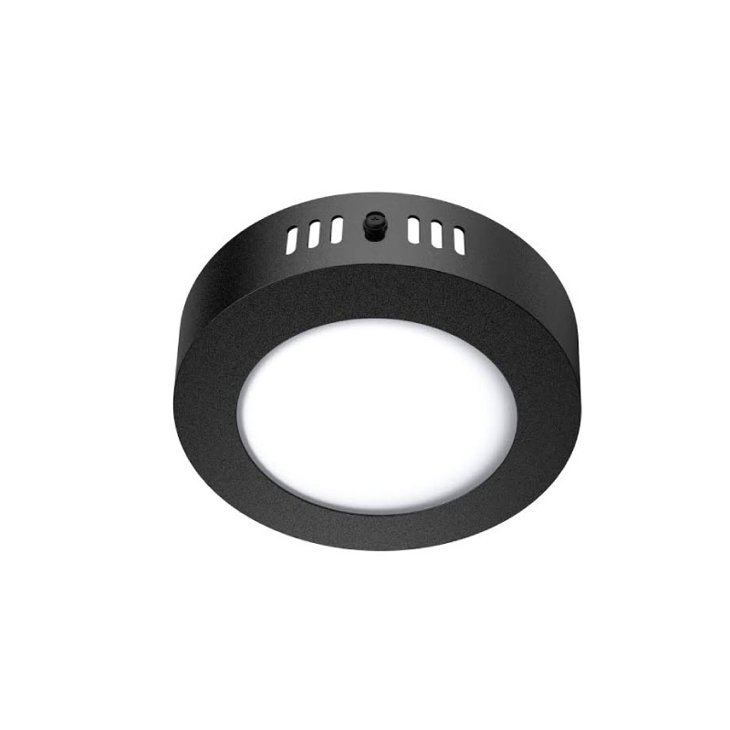 Artefacto led redondo adosar 6W 6000K Negro Macroled