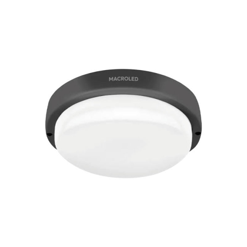 Tortuga LED Redondo 12W 3000K Negro Macroled