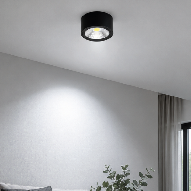 Spot LED adosar fijo 10W 6500K NEGRO A636-07 WT