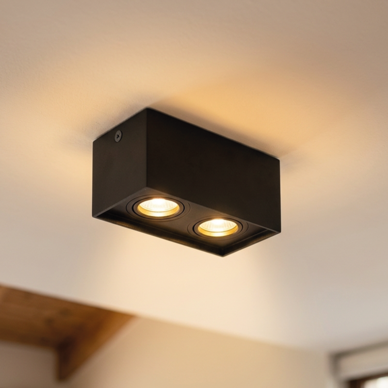 Artefacto Adosar Direccionable negro 2XGU10 A650-7787S-2